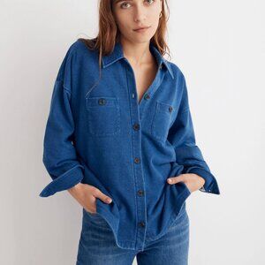 Madewell Indigo Terry Shirt-Jacket